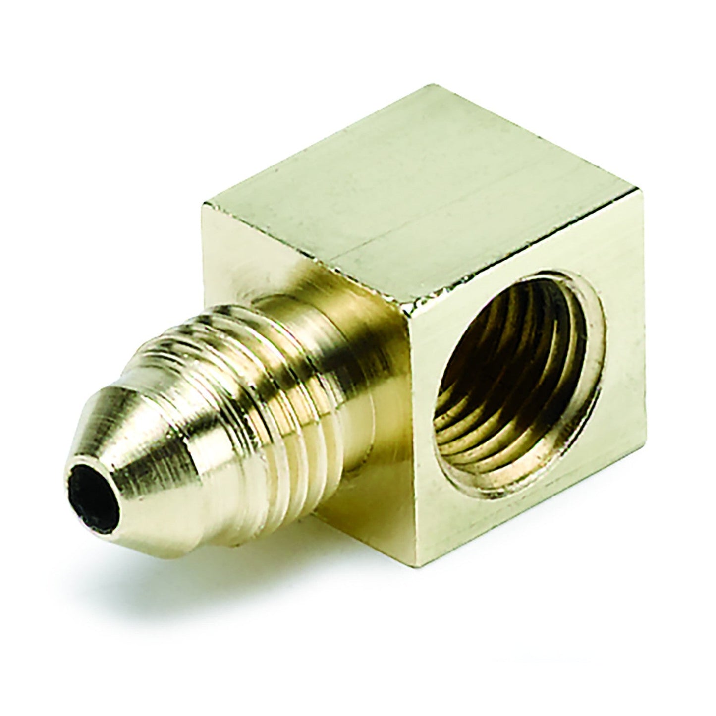AutoMeter - FITTING, ADAPTER, 90 °, 1/8" NPTF FEMALE TO -3AN MALE, BRASS (3270)