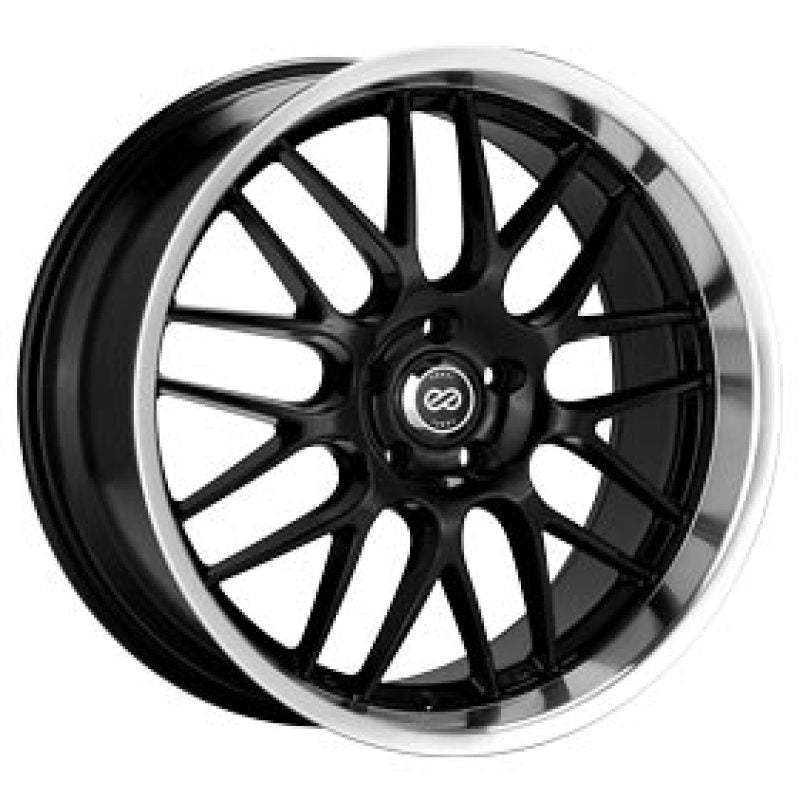 Enkei Lusso 18x8 45 mm Offset 5x112 Patrón de pernos 72.6 Bore Black con rueda de borde maquinada