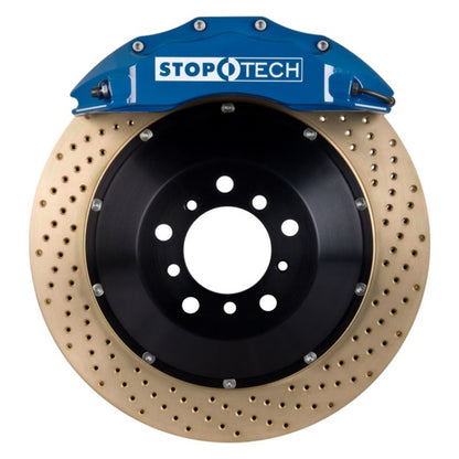 StopTech 14-15 Chevy Corvette Z51 Front BBK w/ Blue ST-60 380x32mm Zinc Coated Drilled Rotors