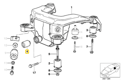 IRP - Bucha diferencial de poliuretano 90SH BMW E36 (IRPDB-36PU) 