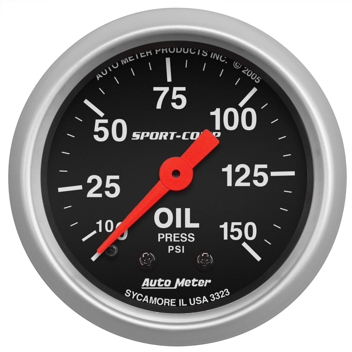Auto Meter - 2-1/16" OIL PRESSURE, 0-150 PSI, MECHANICAL, SPORT-COMP (3323)