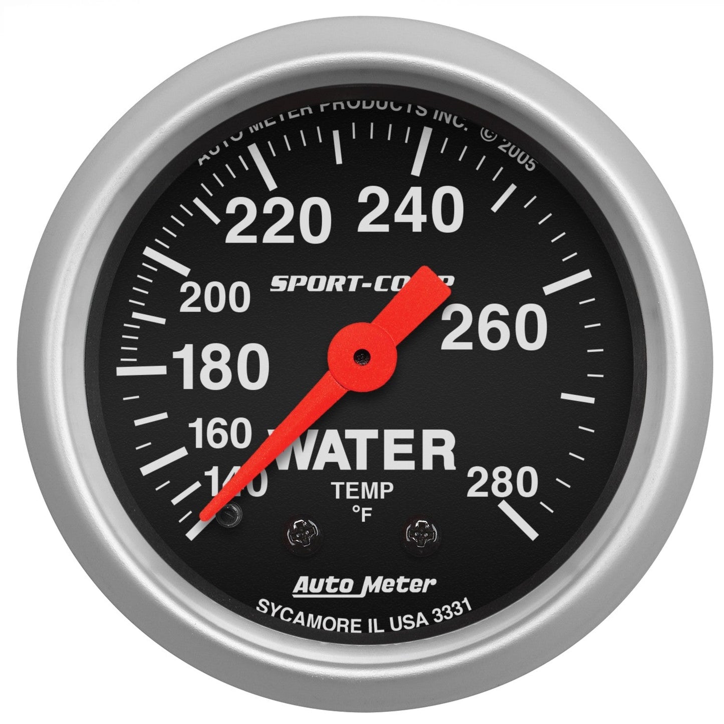 AutoMeter - 2-1/16" WATER TEMPERATURE, 140-280 °F, 6 FT., MECHANICAL, SPORT-COMP (3331)