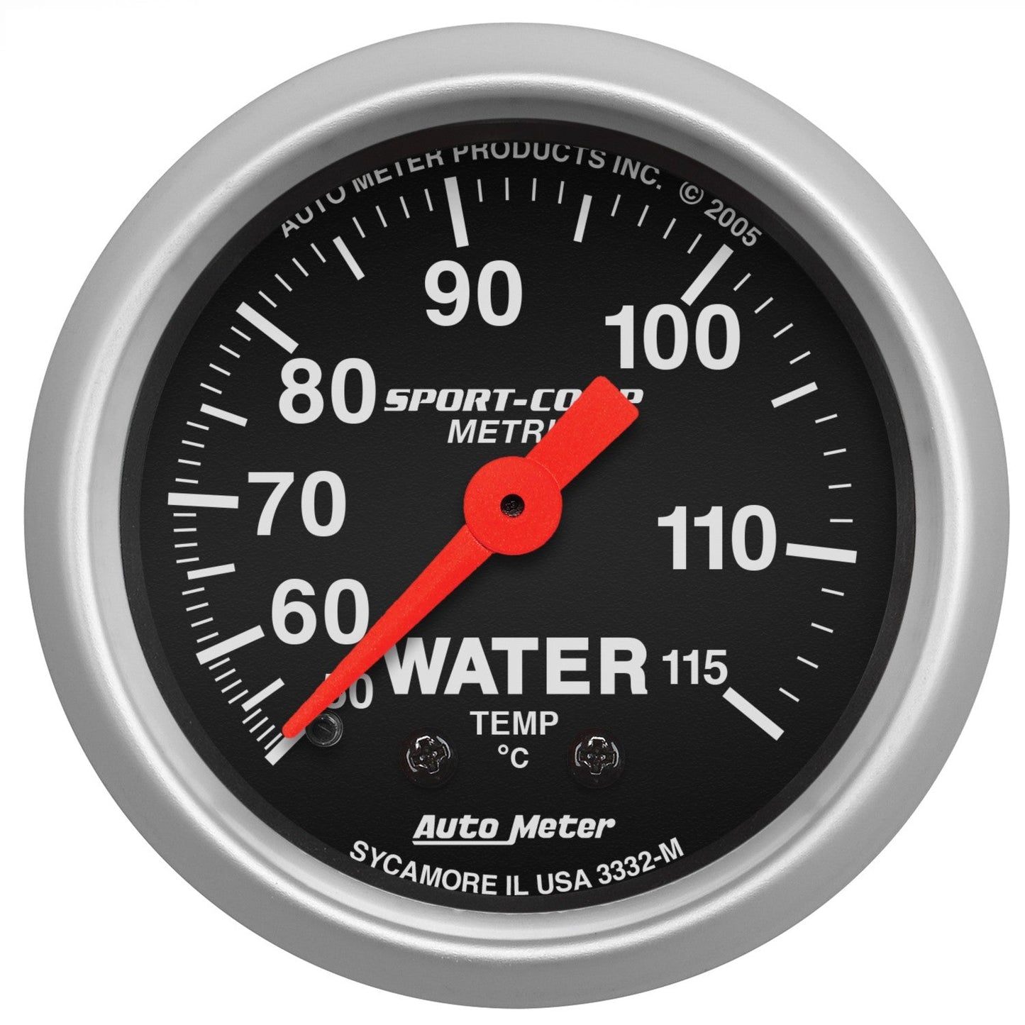 AutoMeter - 2-1/16" WATER TEMPERATURE, 50-115 °C, 6 FT., MECHANICAL,, SPORT-COMP (3332-M)
