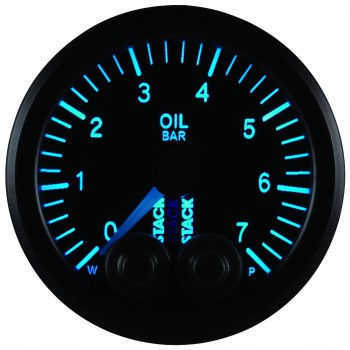 AutoMeter - OIL PRESS, PRO-CONTROL, 52MM, BLK, 0-7 BAR, STEPPER MOTOR, M10 MALE (ST3501)