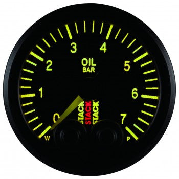 AutoMeter - OIL PRESS, PRO-CONTROL, 52MM, BLK, 0-7 BAR, STEPPER MOTOR, M10 MALE (ST3501)