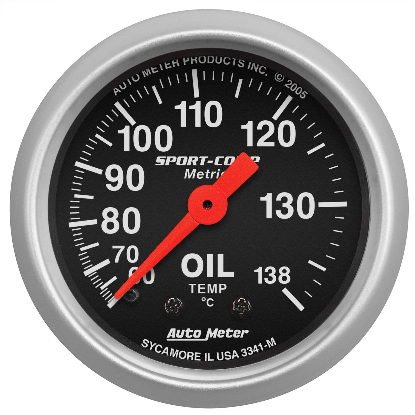 Auto Meter - 2-1/16" OIL TEMPERATURE, 60-140 °C, 6 FT., MECHANICAL,, SPORT-COMP (3341-M)
