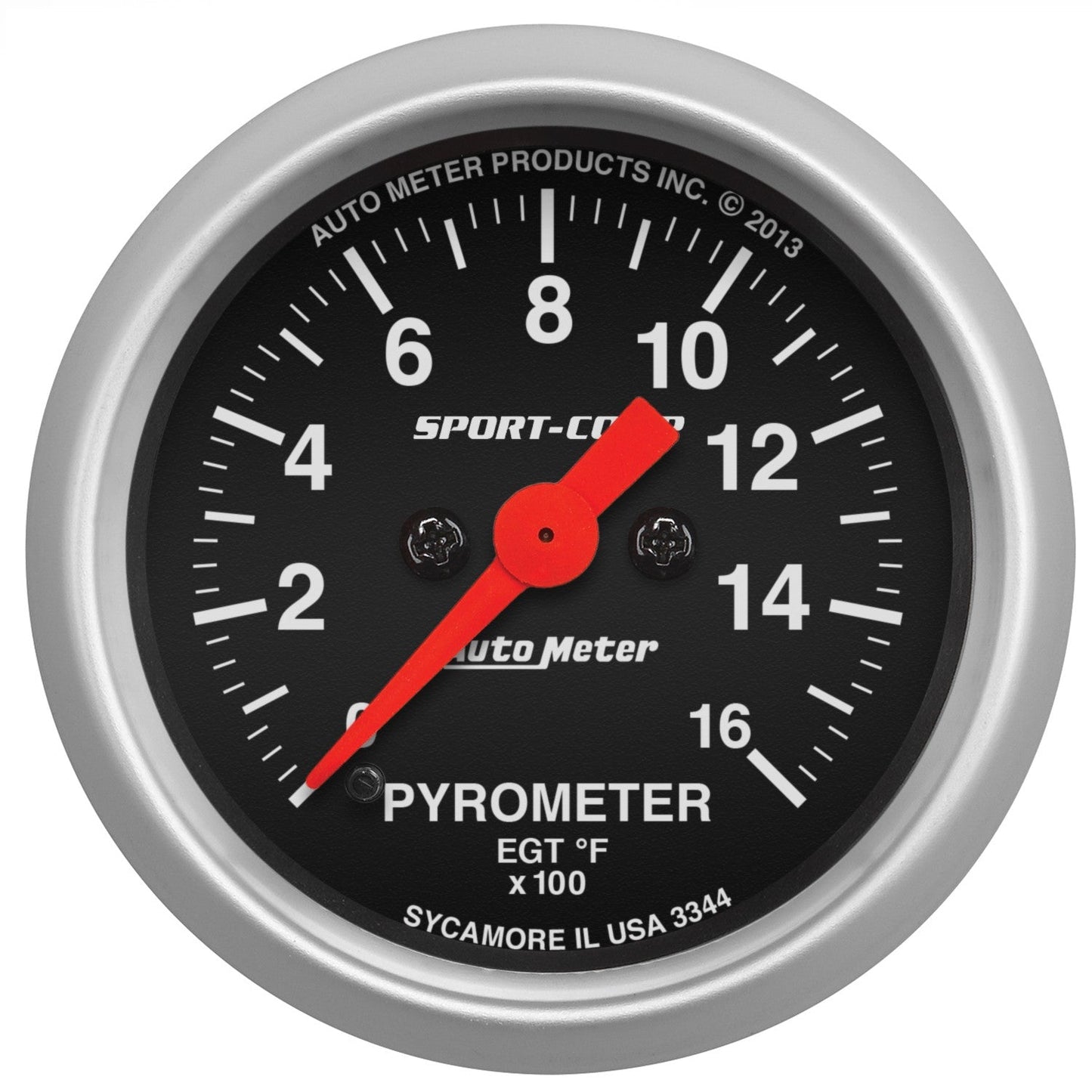 AutoMeter - 2-1/16" PYROMETER, 0-1600 °F, STEPPER MOTOR, SPORT-COMP (3344)
