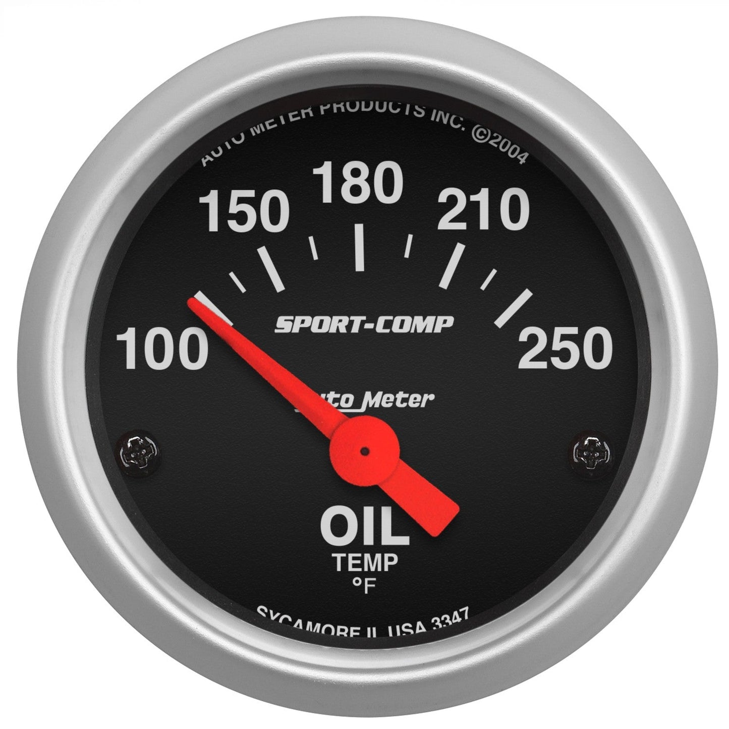 Auto Meter - 2-1/16" OIL TEMPERATURE, 100-250 °F, AIR-CORE, SPORT-COMP (3347)
