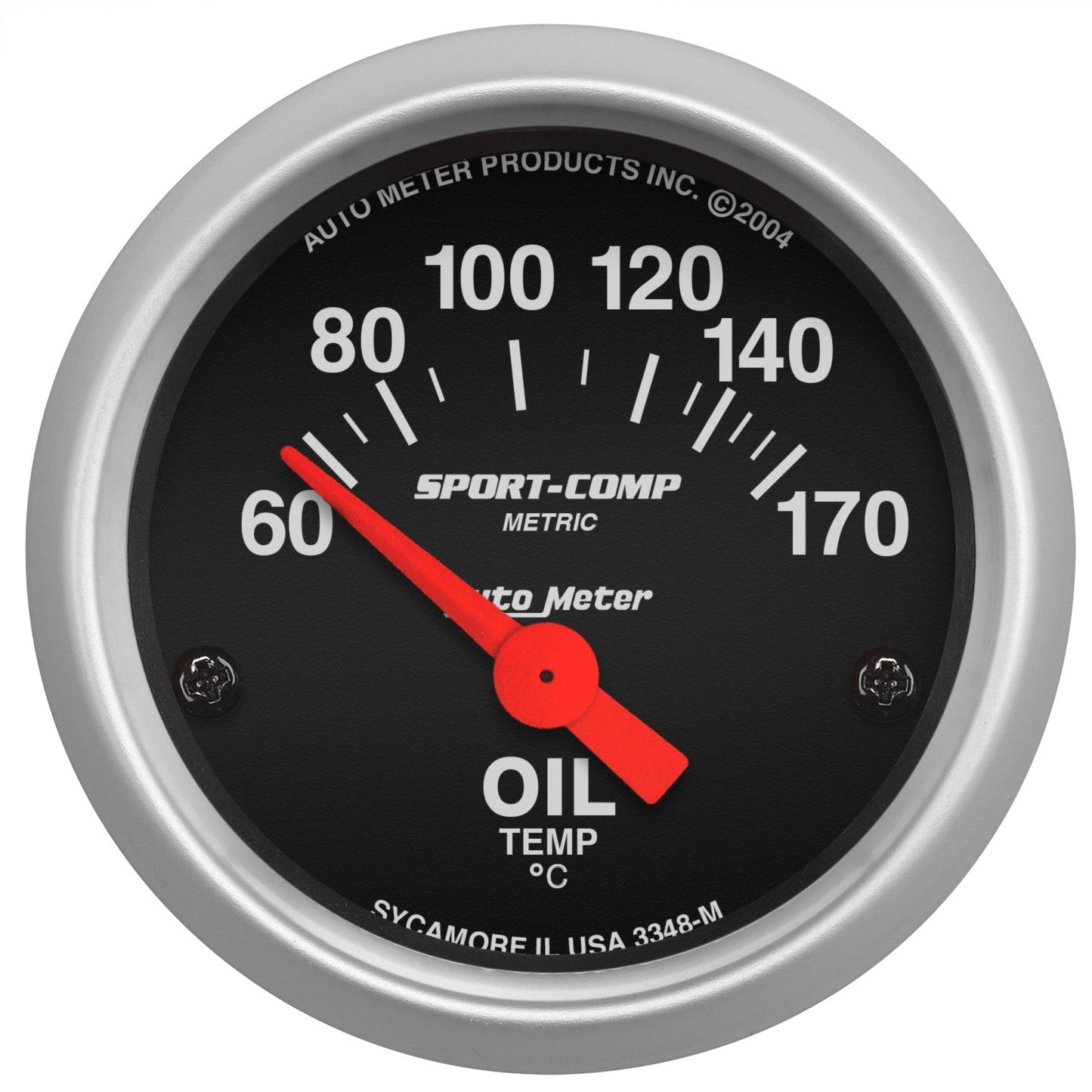 Medidor Automático - 2-1/16" TEMPERATURA DO ÓLEO, 60-170 °C, AIR-CORE, SPORT-COMP (3348-M)