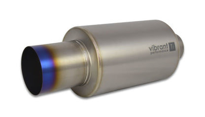 Silenciador de titanio vibrante con punta quemada de corte recto de 3 pulg. Entrada / 3in. Salida