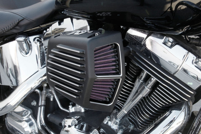 K&N Street Metal Intake System for 01-16 Harley-Davidson Softail/Dyna - Shaker Black