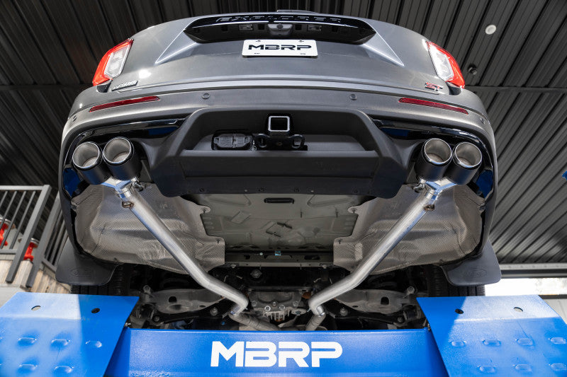 MBRP 20-21 Ford Explorer ST 3.0L EcoBoost Eje de salida trasero doble con puntas de fibra de carbono cuádruples - T304