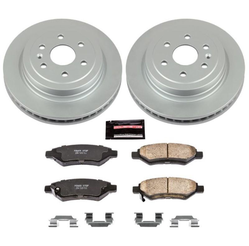 Power Stop 10-16 Cadillac SRX traseiro Z17 Evolution Kit de freio revestido Geomet