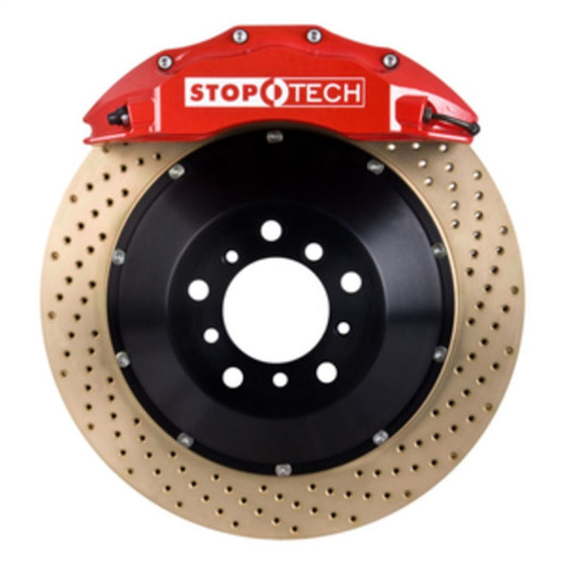 StopTech 09-10 Nissan 370Z Sport Model Only Front BBK w/ Red ST-60 Calipers Drilled Zinc 380x32mm R