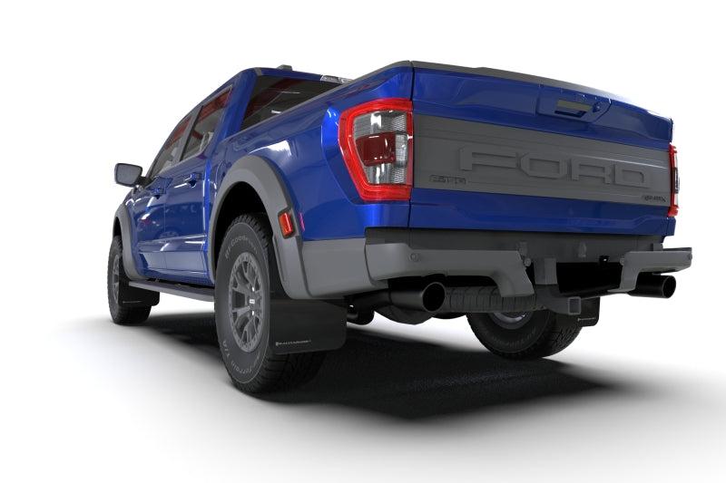 Rally Armor 21-25 Ford F-150 Raptor Gen 3 Black UR Mud Flap w/Metallic Black Logo
