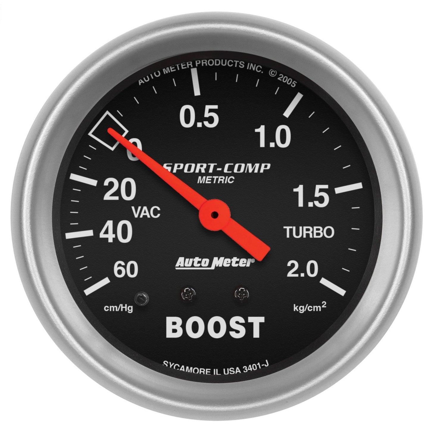 Auto Meter - 2-5/8" BOOST/VACUUM, 2.5 KG/CM2, MECHANICAL, SPORT-COMP (3401-J)