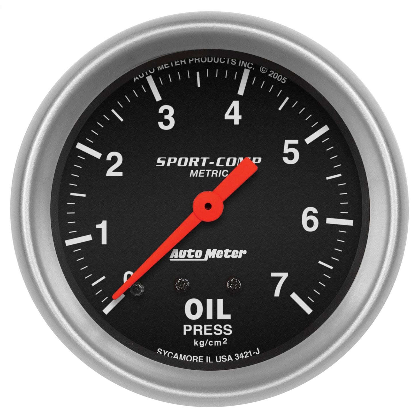 Auto Meter - 2-5/8" OIL PRESSURE, 0-7 KG/CM2, MECHANICAL, SPORT-COMP (3421-J)