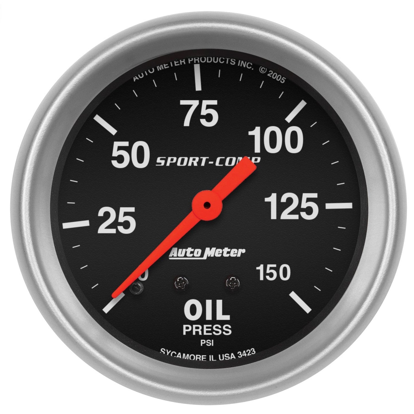 Auto Meter - 2-5/8" OIL PRESSURE, 0-150 PSI, MECHANICAL, SPORT-COMP (3423)