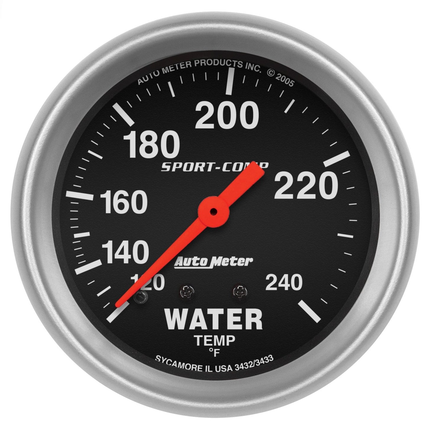 AutoMeter - 2-5/8" WATER TEMPERATURE, 120-240 °F, 6 FT., MECHANICAL, SPORT-COMP (3432)