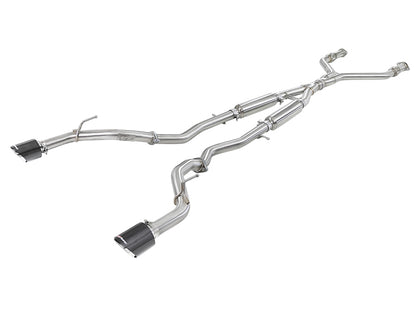 aFe POWER Takeda 2.5in 304 SS CB Escape com pontas de fibra de carbono 17-19 Infiniti Q60 V6-3.0L (tt)