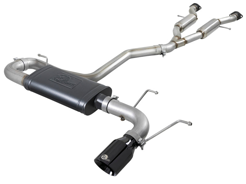 Escape aFe Large Bore HD 3in 304 SS Cat-Back com pontas pretas 14-19 Jeep Grand Cherokee (WK2) V6-3.6L