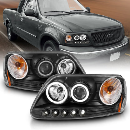 ANZO 1997-2003 Ford F-150 Projetor Faróis com Halo Preto (CCFL)