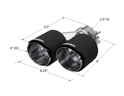 MBRP Fibra de Carbono Universal Punta Doble 4in OD/2.5in Entrada