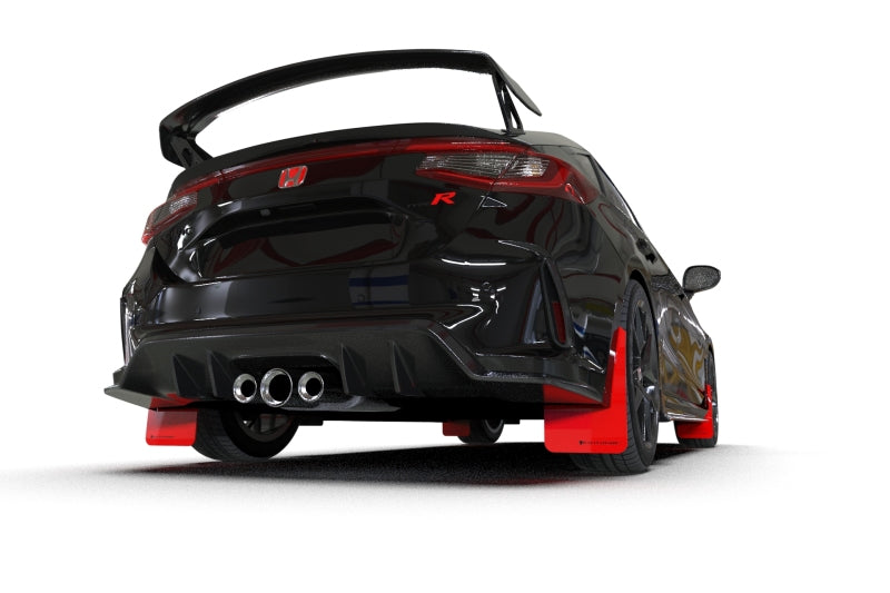 Rally Armor 23-26 Honda Civic Type R Red Mud Flap Black Logo