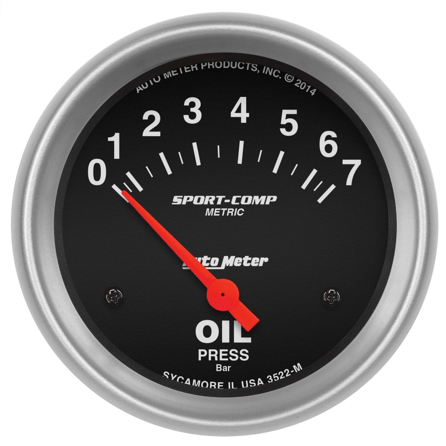 AutoMeter - 2-5/8" OIL PRESSURE, 0-7 BAR, AIR-CORE, SPORT-COMP (3522-M)