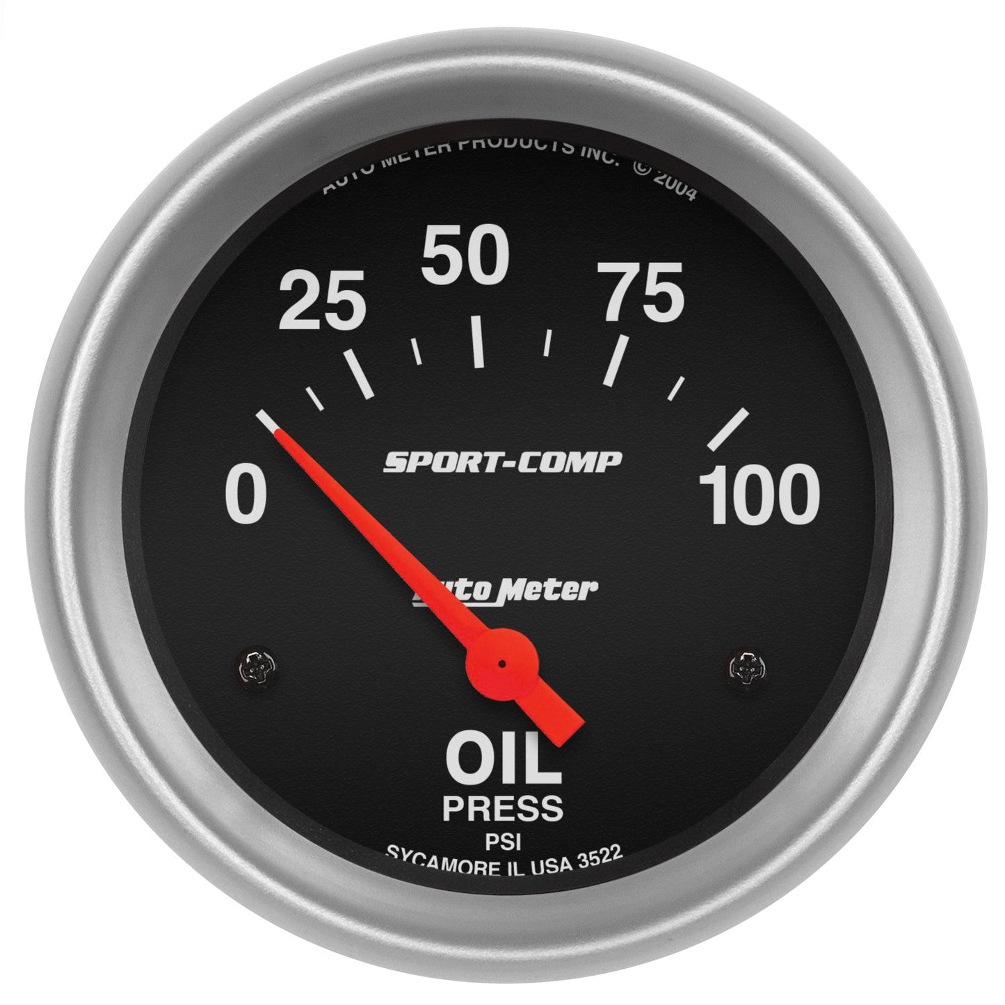 AutoMeter - 2-5/8" OIL PRESSURE, 0-100 PSI, AIR-CORE, SPORT-COMP (3522)