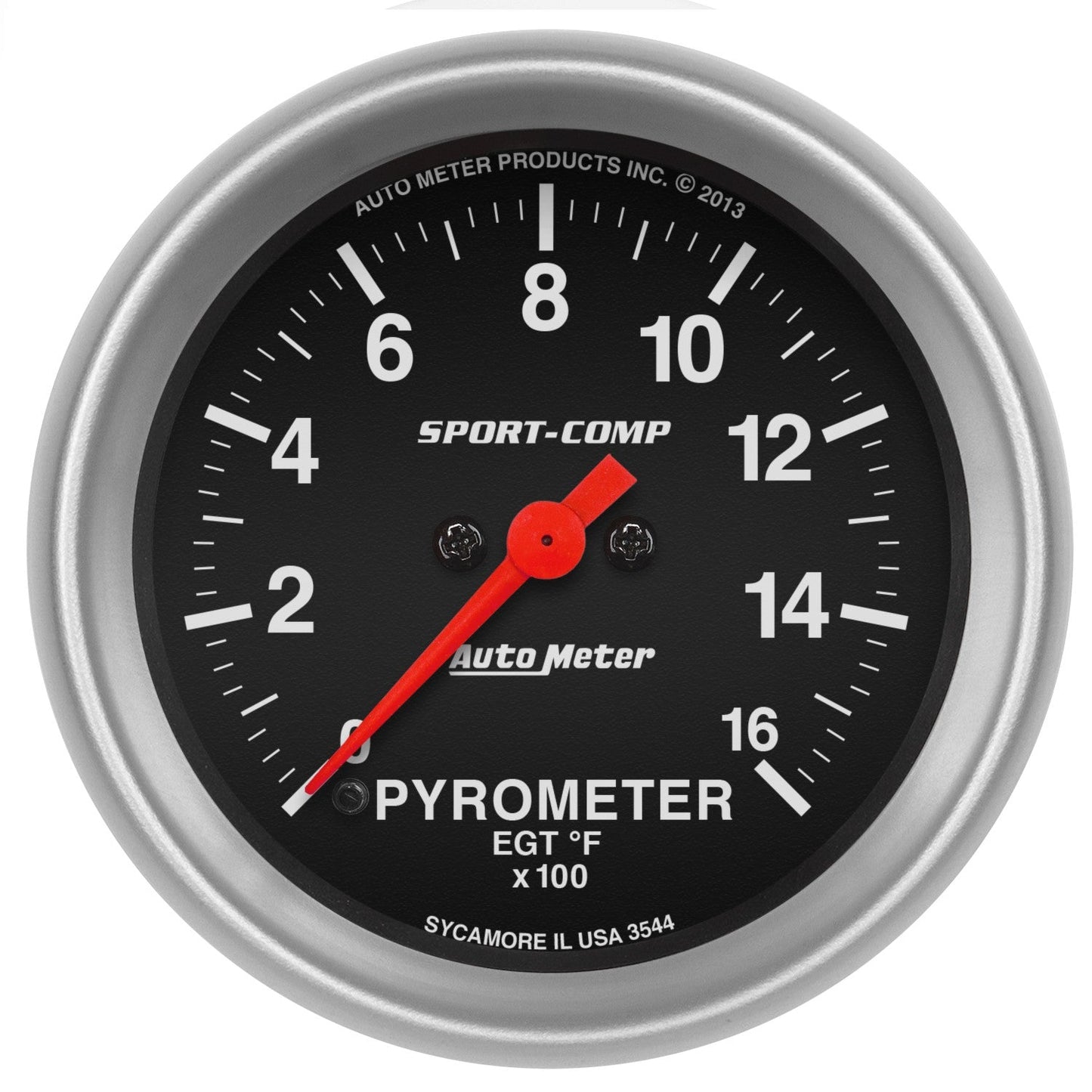 AutoMeter - 2-5/8" PYROMETER, 0-1600 °F, STEPPER MOTOR, SPORT-COMP (3544)