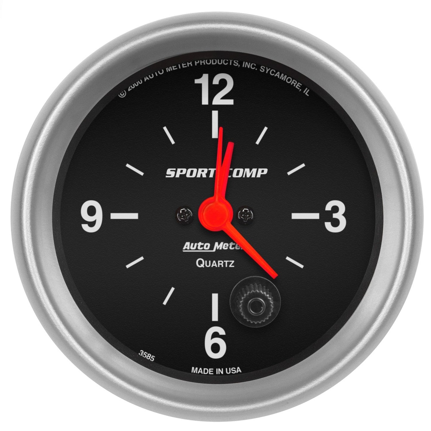Auto Meter - 2-5/8" CLOCK, 12 HOUR, SPORT-COMP (3585)