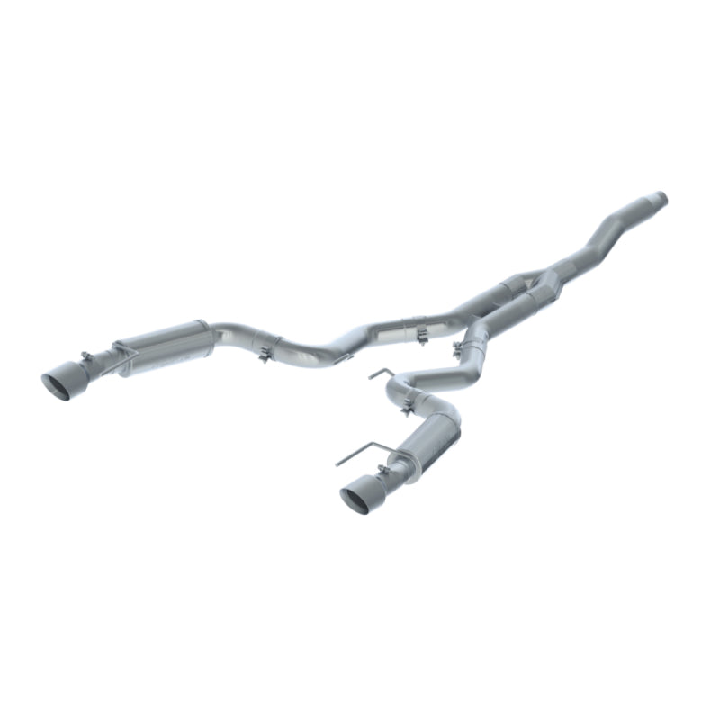 MBRP 15-18 Ford Mustang EcoBoost 2.3L T409 3in Cat Back Salida trasera doble dividida (versión de calle)