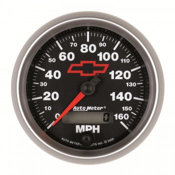 Auto Meter - 3-3/8" SPEEDOMETER, 0-160 MPH, ELECTRIC, BOWTIE, GM BLACK (3688-00406)