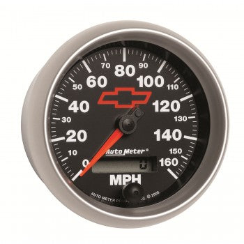 Auto Meter - 3-3/8" SPEEDOMETER, 0-160 MPH, ELECTRIC, BOWTIE, GM BLACK (3688-00406)