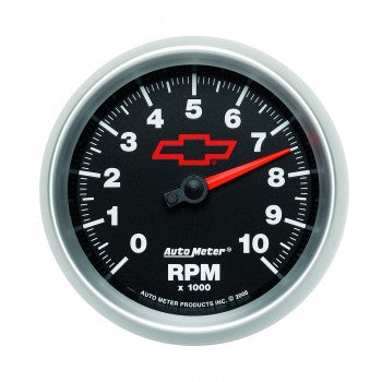 Auto Meter - 3-3/8" IN-DASH TACHOMETER, 0-10,000 RPM, BOWTIE, GM BLACK (3697-00406)