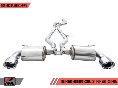 AWE 2020 Toyota Supra A90 Non-Resonated Touring Edition Escape - 5 pol Chrome Silver Tips