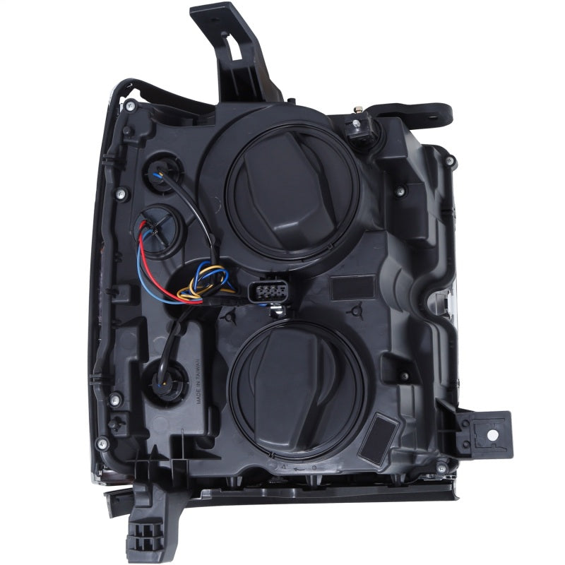 Faróis projetores ANZO 15-17 Chevrolet Silverado 2500HD / 3500HD preto com aro preto