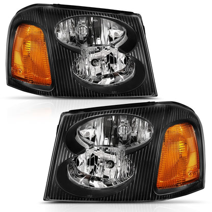 ANZO 2002-2009 Gmc Envoy Crystal faro negro ámbar