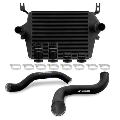 Kit intercooler preto Mishimoto 99-03 Ford 7.3L Powerstroke PSD com canos pretos