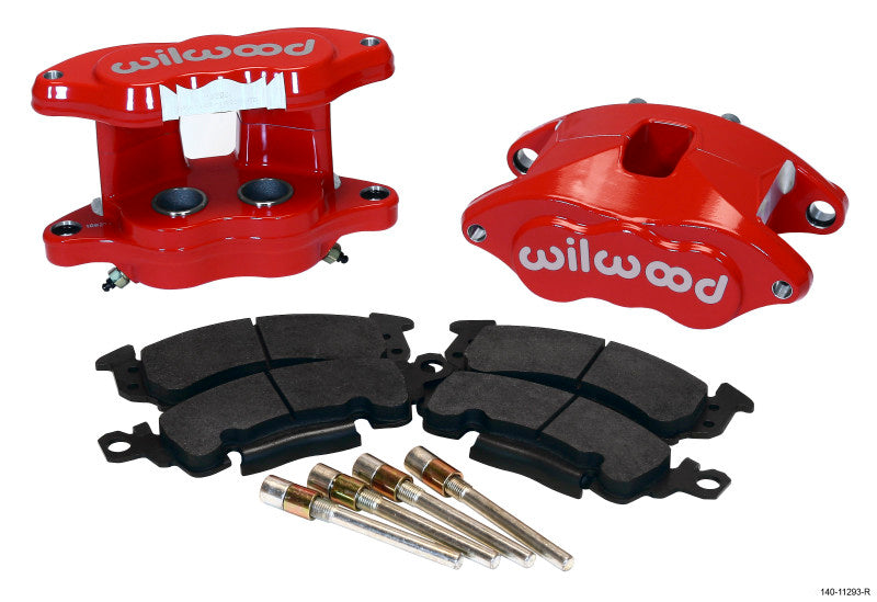 Kit de pinça traseira Wilwood D52 - vermelho 1,25/1,25 pol. Pistão 1,04 pol. Rotor