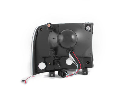 ANZO 2000-2004 Ford Excursion Faróis de cristal preto com LED 1pc