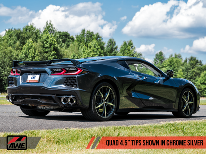 Escape AWE Tuning 2020 Chevrolet Corvette (C8) Track Edition - Quad Chrome Silver Tips