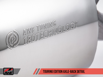 AWE Tuning BMW F3X 28i / 30i Touring Edition Eixo traseiro Escape de um lado - Pontas pretas de 80 mm