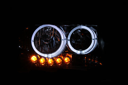 ANZO 1997-2004 Dodge Dakota Cristal Faróis Preto 1pc