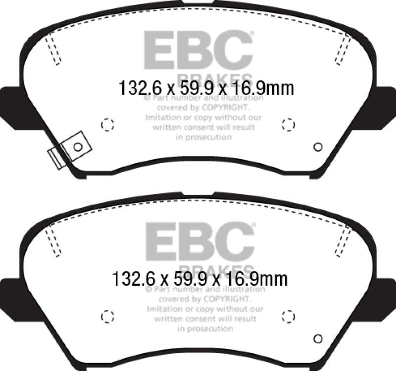 EBC 16+ Hyundai Veloster 1.6 Ultimax2 Front Brake Pads
