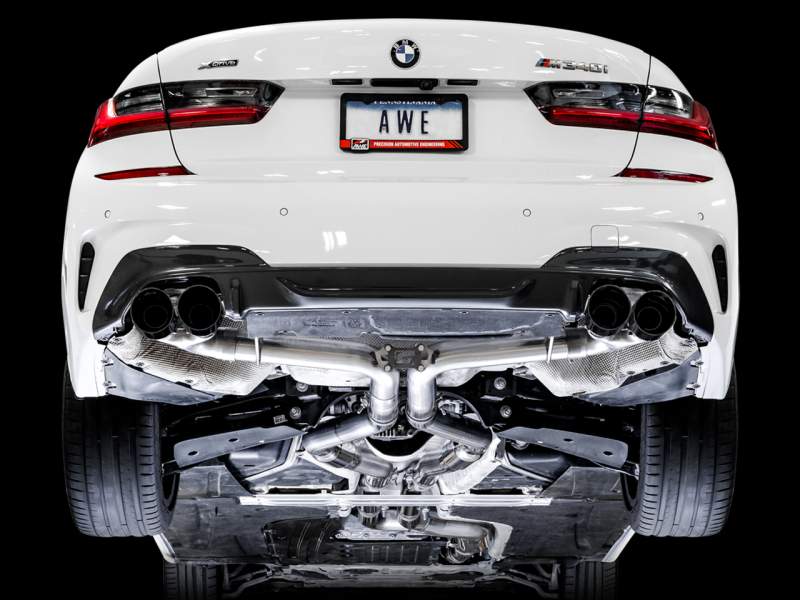 Escape AWE Tuning 2019+ BMW M340i (G20) Track Edition - Quad Diamond Black Tips
