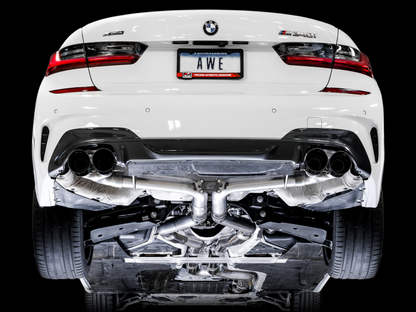 Escape AWE Tuning 2019+ BMW M340i (G20) Track Edition - Quad Diamond Black Tips