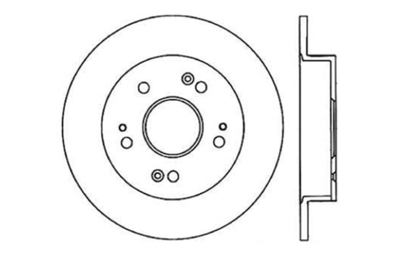 StopTech 06-07 Acura CSX (Canadá) / 06-09 Honda Civic / 97-01 Prelude Perfurado Rotor traseiro direito