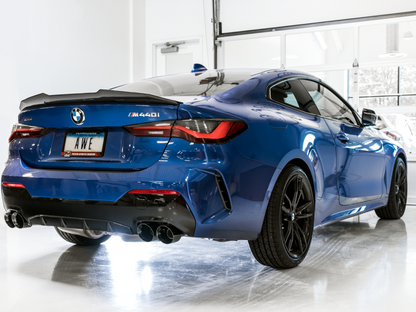AWE Tuning 2019+ BMW M340i (G20) Non-Resonated Touring Edition Escape - Quad Diamond Black Tips